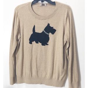 Scotty dog sweater by Loft . Tan with bling szL